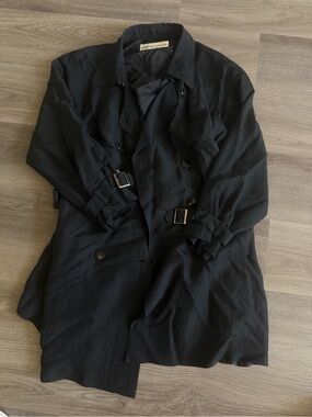 Vintage Black Trench Coat Christian Aujard